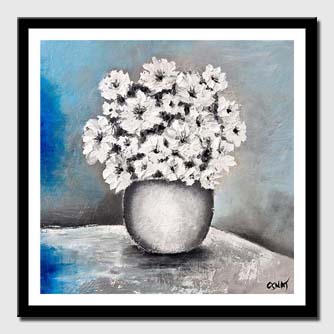 canvas print of white vase and flowers