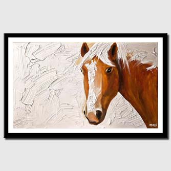 canvas print of horse head on white background