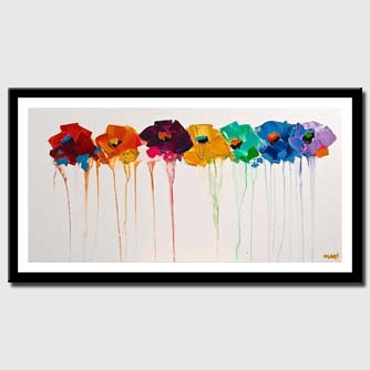 canvas print of abstract flowers on white background