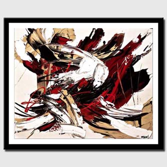 canvas print of abstract in red and white