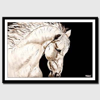canvas print of white troyan horse head