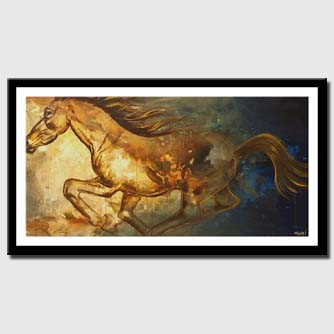 canvas print of painting of pegasus horse running