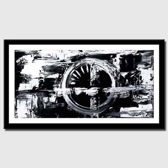 canvas print of black and white abstract painting