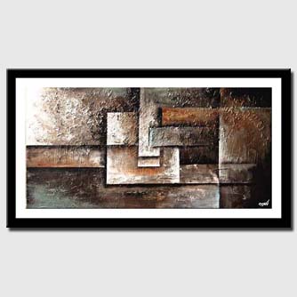 canvas print of abstract painting of squares in earth tones