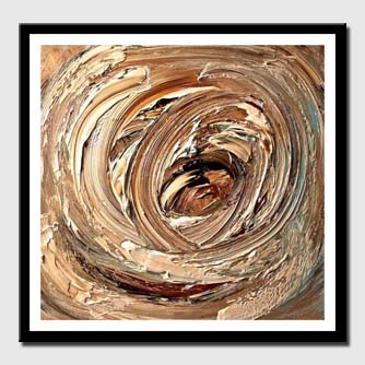 canvas print of abstract painting of circles in creamy colors