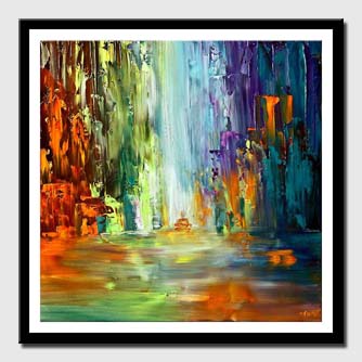 canvas print of colorful abstract cityscape