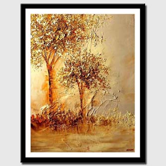 canvas print of landscape of two golden trees