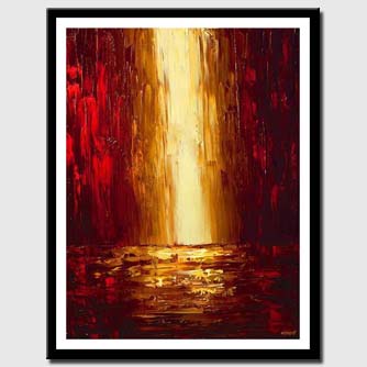 canvas print of red cityscape painting