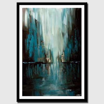 canvas print of blue abstract cityscape
