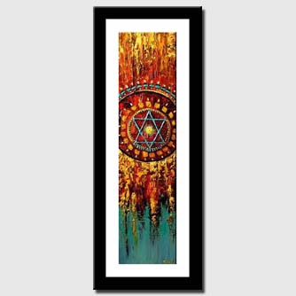 canvas print of colorful magen david vertical painting