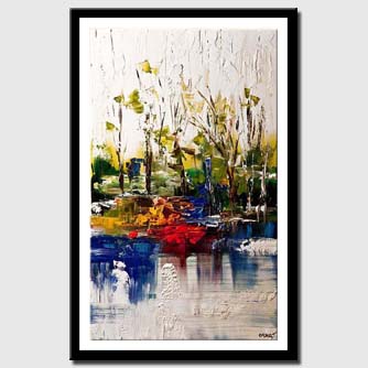 canvas print of by the river landscape on white background
