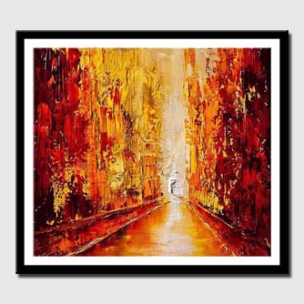 canvas print of red cityscape view of street