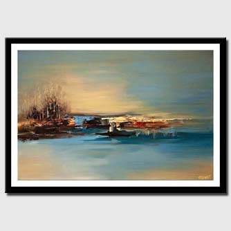 canvas print of abstract painting of an island