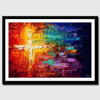 canvas print of colorful abstract cross