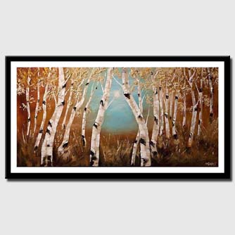 canvas print of forest of birch trees