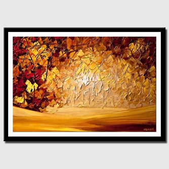 canvas print of palette knife blooming forest
