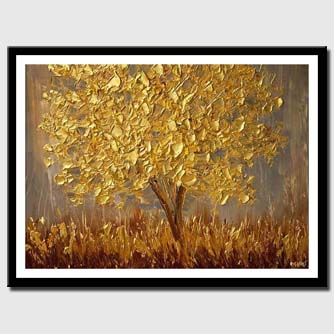 canvas print of golden tree