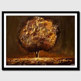 canvas print of gold brown tree