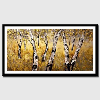 canvas print of a forest of birch trees