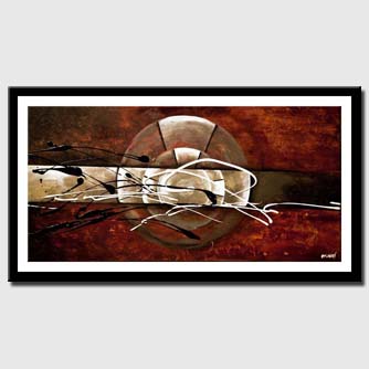 canvas print of abstract wall decor in rusty red colors