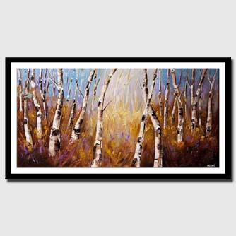 canvas print of enchanted forest of birch trees