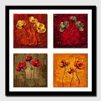 canvas print of small floral paintings