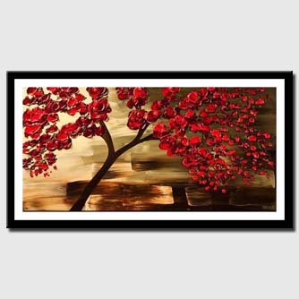canvas print of decorative red tree painting