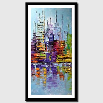 canvas print of  New York City Painting Palette Knife