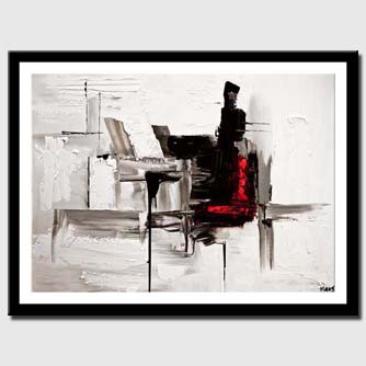 canvas print of  Black White abstract painting