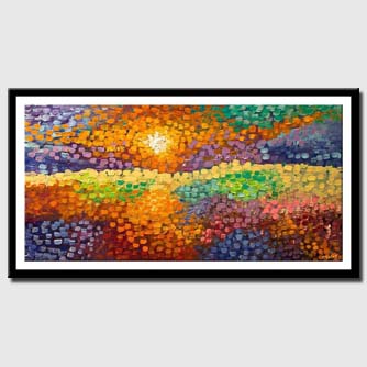 canvas print of colorful abstract fields landscape painting