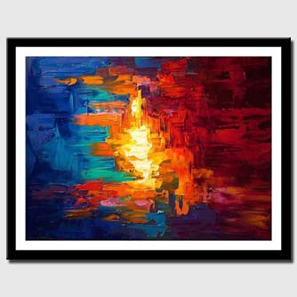 canvas print of original colorful abstract modern palette knife