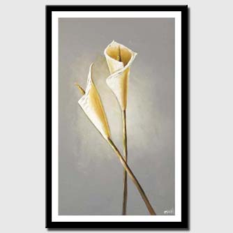 canvas print of abstract lily flowers textured painting