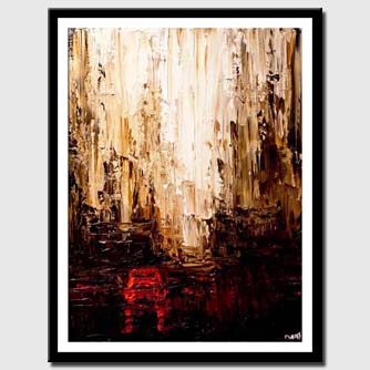 canvas print of red cab original city painting palette knife