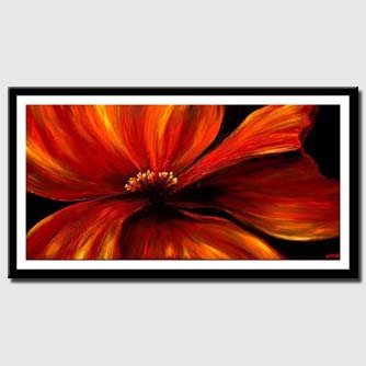 canvas print of red poppy abstract painting