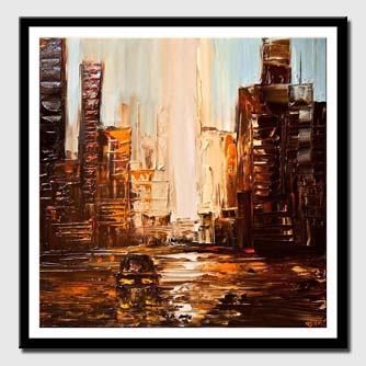 canvas print of city painting textured abstract city painting