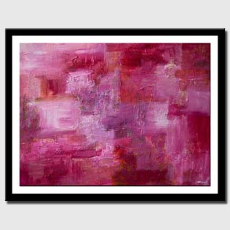 canvas print of pink abstract painting textured modern contemporary palette knife
