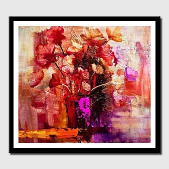 canvas print of original contemporary colorful floral abstract painting