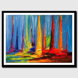 canvas print of sailboats painting modern sea painting palette knife