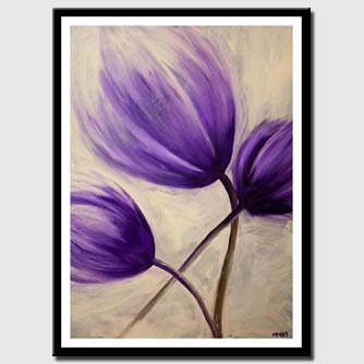 canvas print of purple tulip flower abstract painting