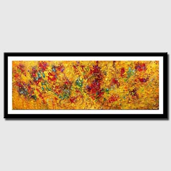 canvas print of contemporary floral abstract painting modern palette knife
