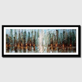 canvas print of original contemporary abstract city painting modern palette knife
