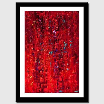 canvas print of original contemporary red abstract painting modern palette knife red acrylic abstrac