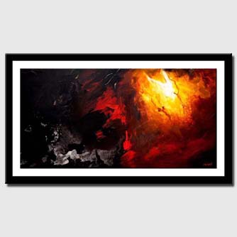 canvas print of black red abstract art painting