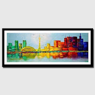 canvas print of Toronto skyline painting original abstract city painting