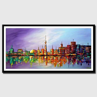 canvas print of modern Toronto skyline city abstract art