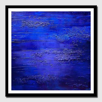 canvas print of blue textured abstract painting home decor art deco