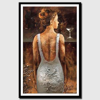 canvas print of textured woman figure painting bronze painting