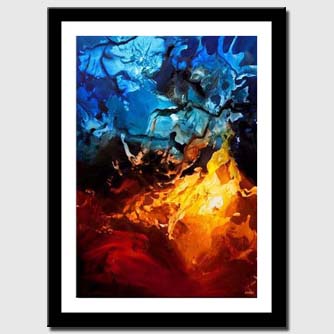 canvas print of blue red contemporary abstract art home decor