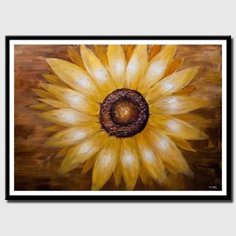 canvas print of original modern abstract sunflower painting textured sunflower painting
