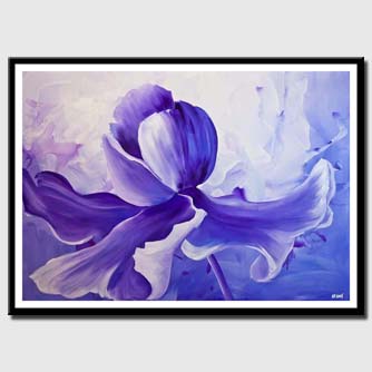 canvas print of modern purple Iris flower painting